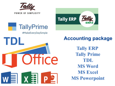 Tally Prime GST, Tally ERP, TDL, MS Office